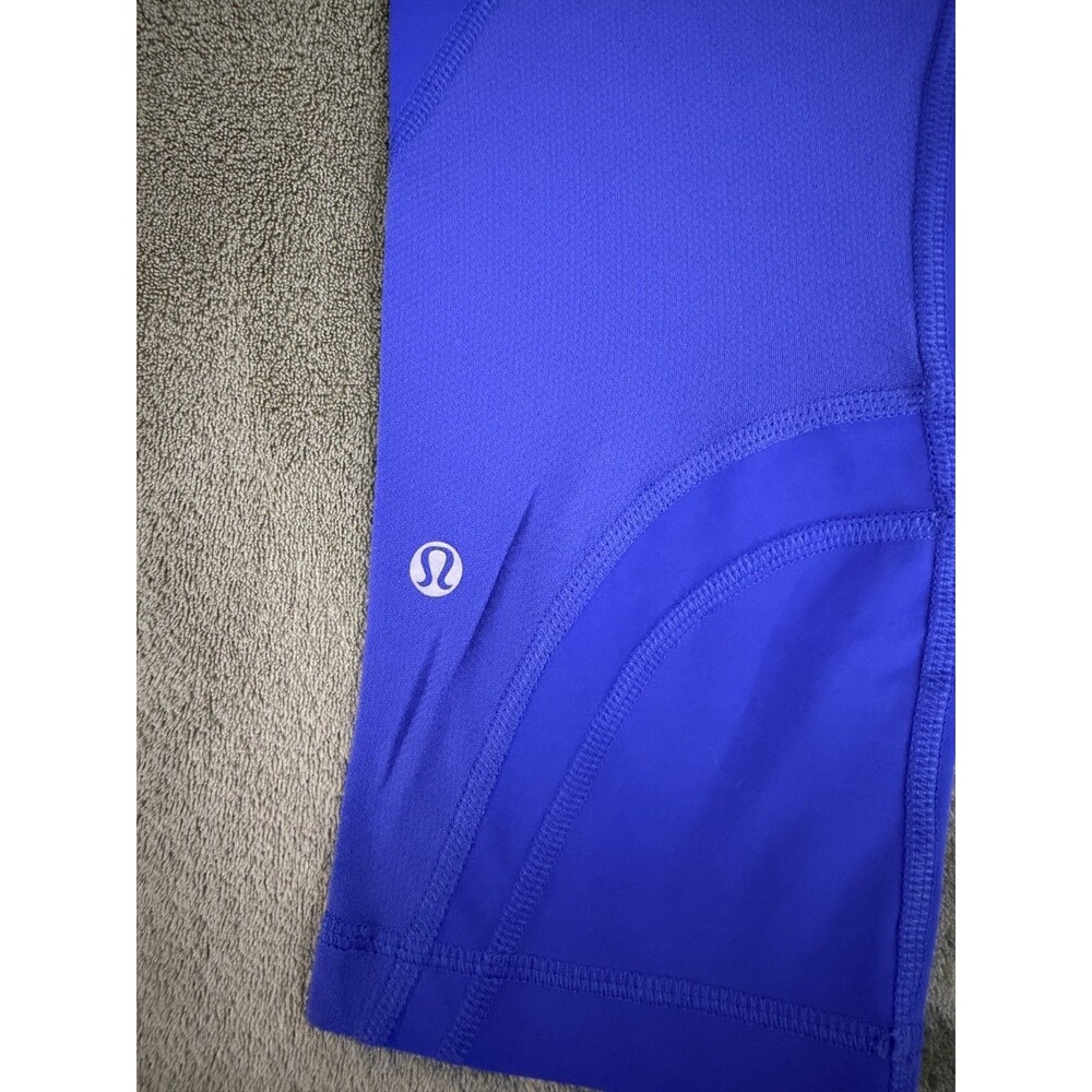 Lululemon Run Inspire Crop II Leggings Vibrant Blue Workout Active 6 - Picture 4 of 5
